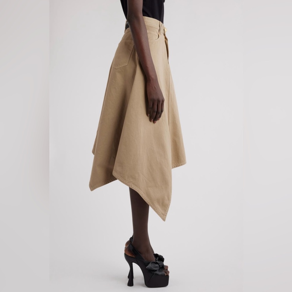 Balmain Asymmetric Cotton Canvas Skirt (0Fk Beige; 4 US / 36 FR) - Picture 4 of 7